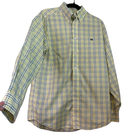 Southern Marsh Men's 100% Cotton Plaid Yellow & Green Button Down Shirt Size M - Picture 1 of 11